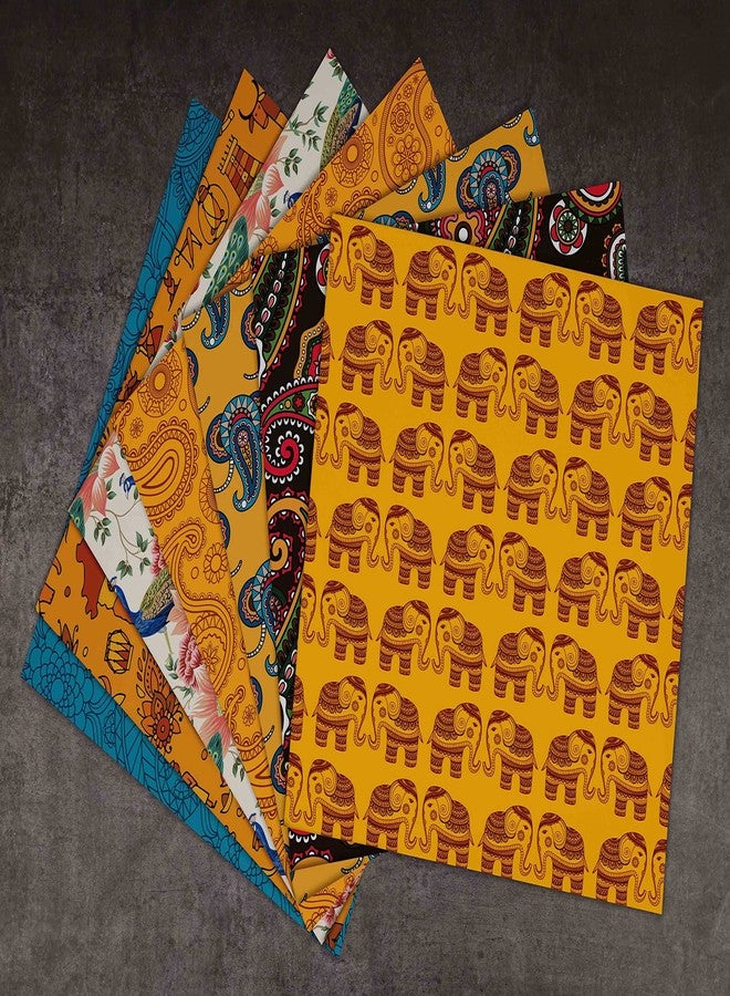 Inkdotpot مجموعة ورق قصاصات Inkdotpot مكونة من 25 ورقة بتصميم آسيوي هندي، مقاس 6x6، ورق قصاصات أحادي الجانب - ورق مقوى ملون، لوازم صنع بطاقات وخلفيات زخرفية يدوية - ورق للمذكرات والحرف اليدوية - Image 5